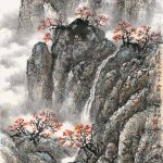石上紅花低照水