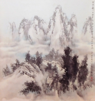 雪峰護山寺(100*80cm)