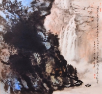 巖壑絕瀑(100*110cm)