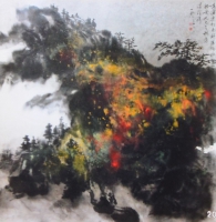 溪灣秋意(100*104cm)